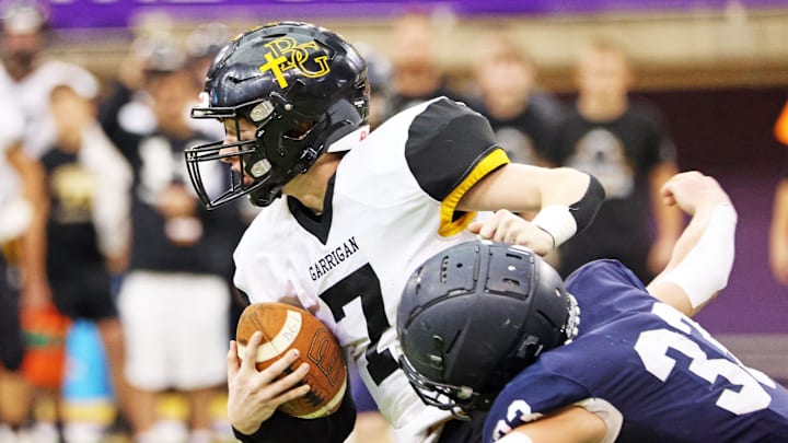 Bishop Garrigan and quarterback Tate Foertsch will return to the UNI-Dome in Cedar Falls this week to defend the 8-Man title won last fall.