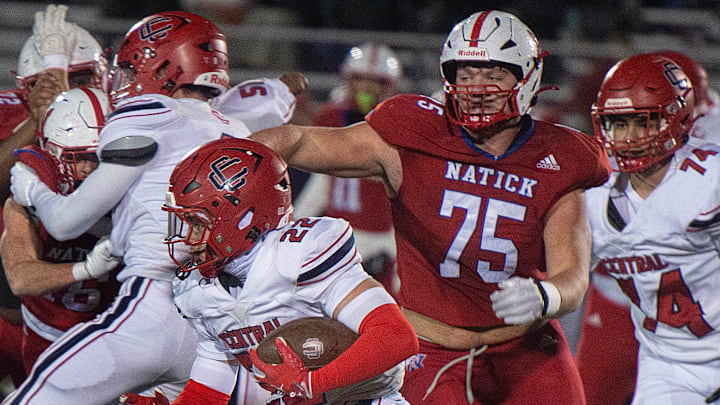 Central Catholic defeated Natick on Friday night with a final score of 20-17.