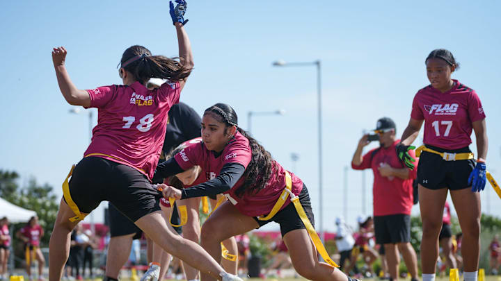 The Cardinals host the NFL Flag football college showcase outside State Farm Stadium on March 15, 2026, in Glendale.