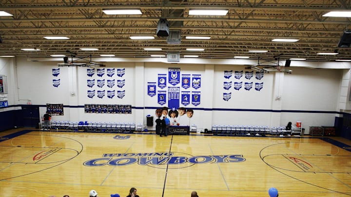 An overall view of the Wyoming High School gym.

Taylor At Wyoming Boys Basketball