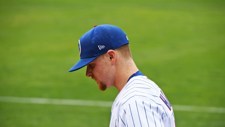 Cade Horton sits during a warmup at Four Winds Feild on June 22, 2023. Cade Horton sits during a warmup at Four Winds Feild on June 22, 2023.