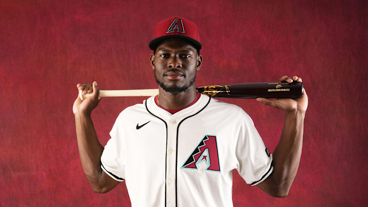 Kristian Robinson during photo day at Salt River Fields at Talking Stick on Feb. 21, 2024. Kristian Robinson during photo day at Salt River Fields at Talking Stick on Feb. 21, 2024.