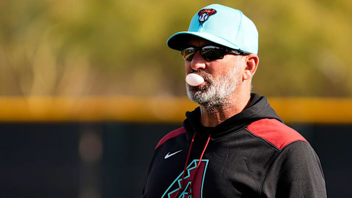 Arizona Diamondbacks manager Torey Lovullo during spring training practice at Salt River Fields at Talking Stick in Phoenix on Feb. 13, 2025.