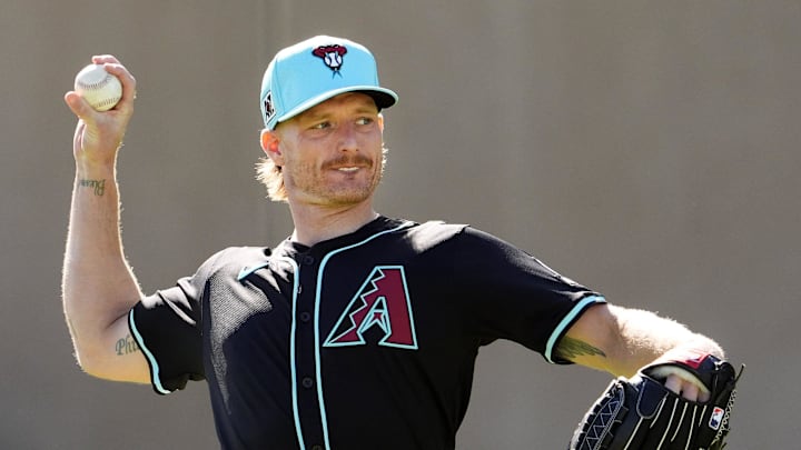 Arizona Diamondbacks pitcher Shelby Miller during spring training workouts at Salt River Fields at Talking Stick on Feb. 18, 2025, in Scottsdale. Arizona Diamondbacks pitcher Shelby Miller during spring training workouts at Salt River Fields at Talking Stick on Feb. 18, 2025, in Scottsdale.