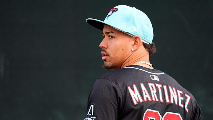 Arizona Diamondbacks pitcher Justin Martinez during spring training workouts at Salt River Fields at Talking Stick on Feb. 14, 2025, in Scottsdale.
