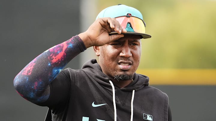 Arizona Diamondbacks shortstop Geraldo Perdomo (2) during spring training workouts at Salt River Fields on Feb. 16, 2026, in Scottsdale.
