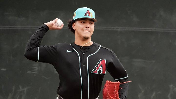 Arizona Diamondbacks pitcher Cristian Mena during spring training workouts at Salt River Fields on Feb. 13, 2026, in Scottsdale. Arizona Diamondbacks pitcher Cristian Mena during spring training workouts at Salt River Fields on Feb. 13, 2026, in Scottsdale.