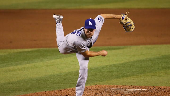 Jul 30, 2020; Phoenix, AZ, USA; t Los Angeles Dodgers starting pitcher Ross Stripling (68) throws to Arizona in the fourth inning at Chase Field. Mandatory Credit: Rob Schumacher/The Arizona Republic via USA TODAY NETWORK

Mlb Los Angeles Dodgers At Arizona Diamondbacks