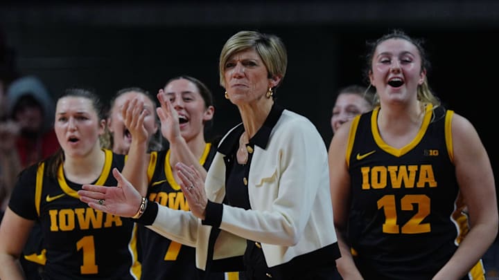 Iowa Hawkeyes women' basketball head coach Jan Jensen calls a play during the first quarter against Iowa State in the NCAA women’s basketball Cy-Hawk Series on Dec. 10, 2025, at Hilton Coliseum in Ames, Iowa. Iowa Hawkeyes women' basketball head coach Jan Jensen calls a play during the first quarter against Iowa State in the NCAA women’s basketball Cy-Hawk Series on Dec. 10, 2025, at Hilton Coliseum in Ames, Iowa.