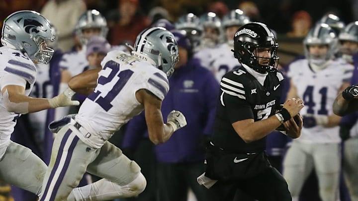 Rocco Becht breaks free vs. Kansas State for the Iowa State football team last Saturday night in Ames. Rocco Becht breaks free vs. Kansas State for the Iowa State football team last Saturday night in Ames.