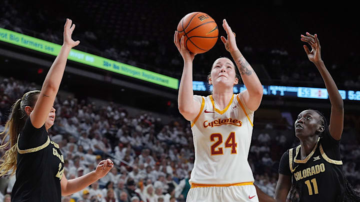 Addy Brown nearly had a triple-double in a win over the Iowa State women on Saturday. Addy Brown nearly had a triple-double in a win over the Iowa State women on Saturday.