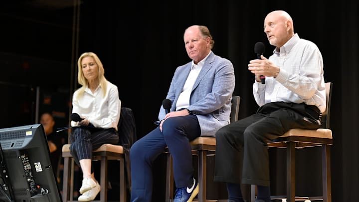 Mike Weinstein addresses the audience from the stage of the Mandarin High School auditorium during Wednesday evening's stadium proposal presentation. About 250 people gathered in the auditorium at Mandarin High School Wednesday evening, May 15, 2024 to hear Jacksonville Mayor Donna Deegan, Jaguars President Mark Lamping, and the city's lead negotiator Mike Weinstein as they hosted the first of the planned town hall meetings with residents about the proposed deal between the city and the Jaguars