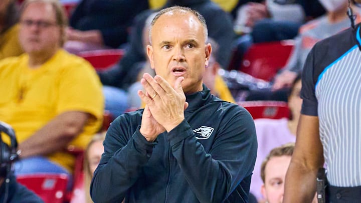 Jan 8, 2023; Tempe, AZ,USA; Oregon State Beavers head coach Scott Rueck watches as his team faces the Arizona State Sun Devils at Desert Financial Arena on Sunday, Jan. 8, 2023. Mandatory Credit: Alex Gould/The Republic

Ncaa Womens Basketball Asu Womens Basketball Vs Oregon State