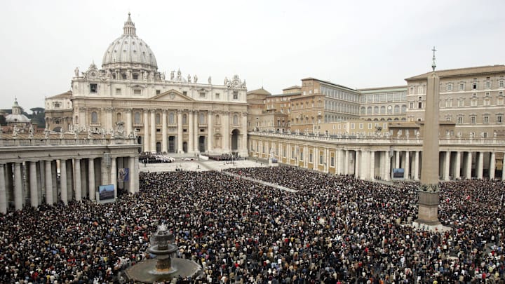 St. Peter's Square in Vatican City. St. Peter's Square in Vatican City.