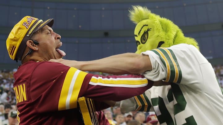 Fans of the Washington Commanders and Green Bay Packers at Lambeau Field on Sept. 11.