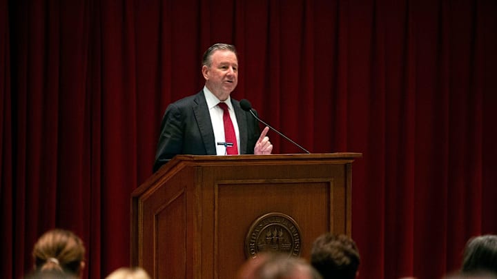 FSU President Richard McCullough delivers the State of the University address on Wednesday, Nov. 30, FSU President Richard McCullough delivers the State of the University address on Wednesday, Nov. 30,