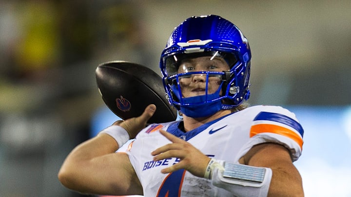 Boise State quarterback Maddux Madsen was 18-of-33 for 209 yards and two total touchdowns Friday.