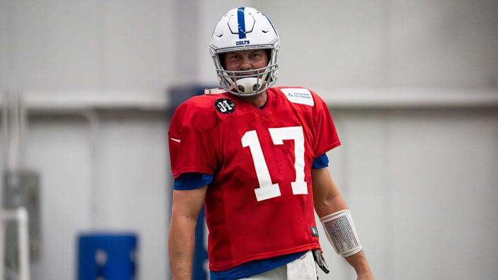 Rivers, at 44 years old, unretired and signed to the Colts practice squad to aid the team's ailing QB room. Rivers, at 44 years old, unretired and signed to the Colts practice squad to aid the team's ailing QB room.