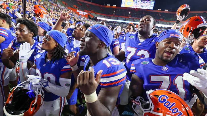 Florida running back Jadan Baugh (13) had a strong start to his 2026 campaign.
