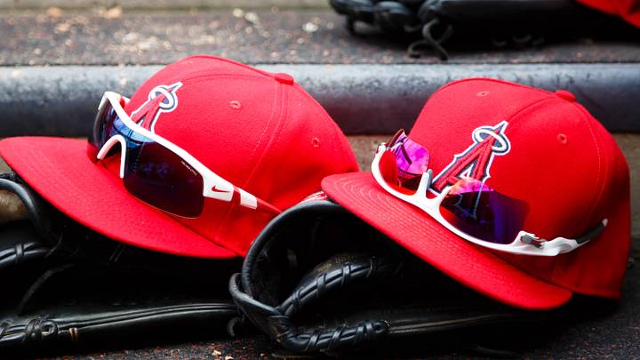 June 27, 2013; Detroit, MI, USA; Los Angeles Angels hats sits in dugout during the game against the Detroit Tigers at Comerica Park. Mandatory Credit: Rick Osentoski-USA TODAY Sports June 27, 2013; Detroit, MI, USA; Los Angeles Angels hats sits in dugout during the game against the Detroit Tigers at Comerica Park. Mandatory Credit: Rick Osentoski-USA TODAY Sports