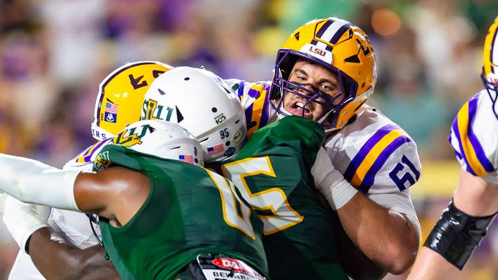 Braelin Moore 61, LSU Tigers take on the Southeastern Louisiana. Sept 20, 2025; Baton Rouge, Louisiana, USA; at Tiger Stadium. Braelin Moore 61, LSU Tigers take on the Southeastern Louisiana. Sept 20, 2025; Baton Rouge, Louisiana, USA; at Tiger Stadium.