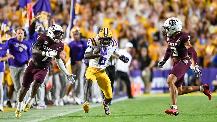 Tigers runningback Winston Watkins Jr , 6, The LSU Tigers take on the Texas A&M Aggies. September 19, 2026; Baton Rouge, LA, USA; at Tiger Stadium. Tigers runningback Winston Watkins Jr , 6, The LSU Tigers take on the Texas A&M Aggies. September 19, 2026; Baton Rouge, LA, USA; at Tiger Stadium.