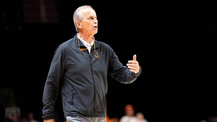 Tennessee basketball coach Rick Barnes during an open scrimmage held at Thompson-Boling Arena at Food City Center on Oct. 3, 2026. Tennessee basketball coach Rick Barnes during an open scrimmage held at Thompson-Boling Arena at Food City Center on Oct. 3, 2026.
