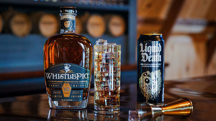 WhistlePig collaborates with Liquid Death on GraveStock Wheat Whiskey