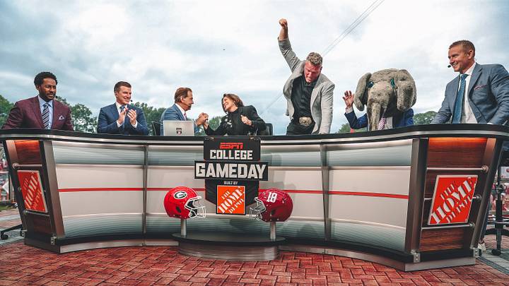 Nick Saban, Ms. Terry on College GameDay