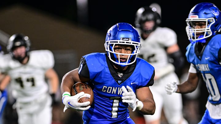 Conway takes on Bentonville in the Arkansas high school football playoff semifinals Friday, Nov. 29. Conway takes on Bentonville in the Arkansas high school football playoff semifinals Friday, Nov. 29.