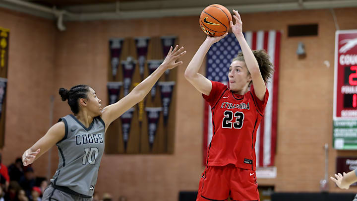 Eitwanda's 5-star post Grace Knox, an LSU signee, goes up for two in a recent game with Carondelet. She is one of 18 California players nominated to play in April's McDonald's All-American game.