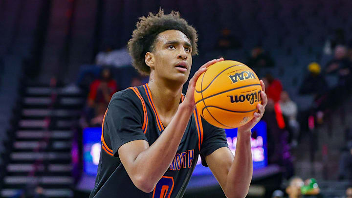 Alijah Arenas of Chatworth take a foul shot during the California (CIF) State Division 2 title game at Golden 1 Center in Sacramento.
