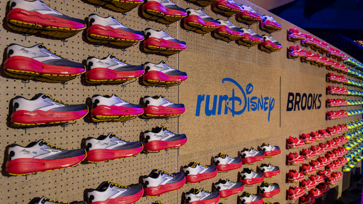 runDisney and Brooks Running unveil four new Disney-themed running shoes at Walt Disney World Resort in Lake Buena Vista, Fla. on April 2, 2025.