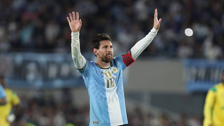 Lionel Messi of Argentina celebrates after scoring during a football friendly match between Argentina and Benin at the Monumental Stadium in Buenos Aires. Lionel Messi of Argentina celebrates after scoring during a football friendly match between Argentina and Benin at the Monumental Stadium in Buenos Aires.