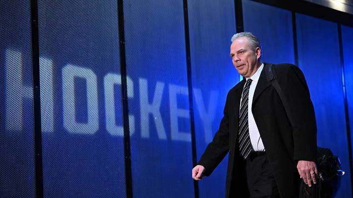 SALT LAKE CITY, UTAH - JANUARY 20: General Manager Kevin Cheveldayoff of the Winnipeg Jets arrives before a game against the Utah Hockey Club on January 20, 2025 at Delta Center in Salt Lake City, Utah. (Photo by Jamie Sabau/NHLI via Getty Images)