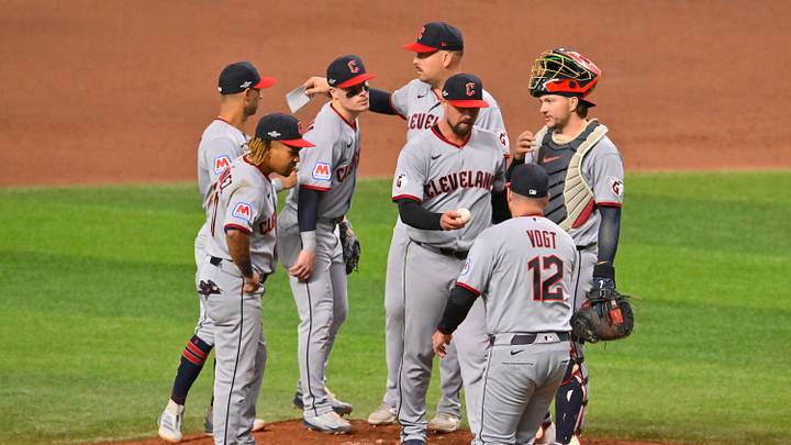 Oct 13, 2026; St. Petersburg, Florida, USA; Cleveland Guardians pitcher Shawn Armstrong (43) exits teh game in the seventh inning in game two of the ALCS for the 2026 MLB Playoffs at Tropicana Field. Mandatory Credit: Pablo Robles-Imagn Images Oct 13, 2026; St. Petersburg, Florida, USA; Cleveland Guardians pitcher Shawn Armstrong (43) exits teh game in the seventh inning in game two of the ALCS for the 2026 MLB Playoffs at Tropicana Field. Mandatory Credit: Pablo Robles-Imagn Images