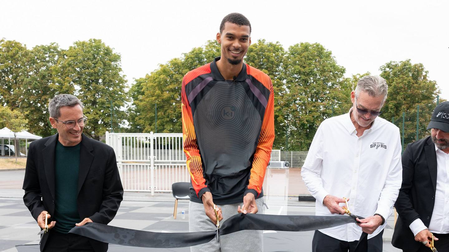Wembanyama and Buford Cut Ribbon on New Court in Nanterre, France