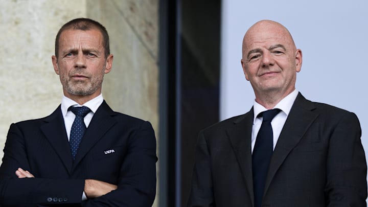Aleksander Ceferin (L), president of UEFA, and Gianni... Aleksander Ceferin (L), president of UEFA, and Gianni...