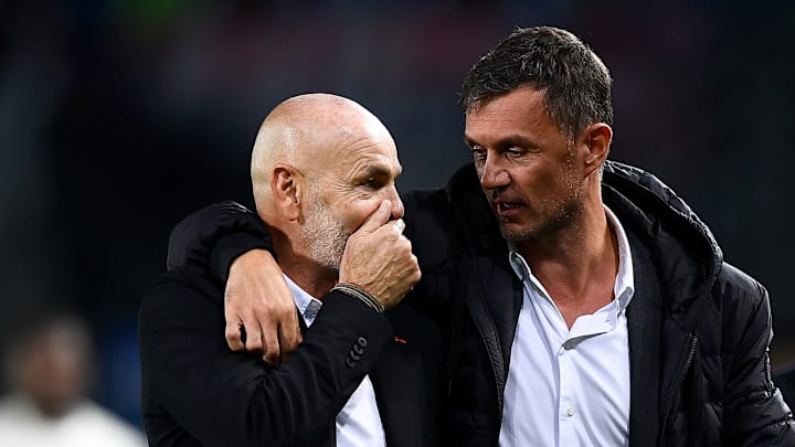 Milan-Coach Stefano Pioli und Klub-Direktor Paolo Maldini