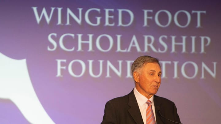 Gary Danielson gives the keynote speech during the Winged Foot Scholarship Awards Banquet, Thursday, May 26, 2022, at Naples Grande Beach Resort in Naples, Fla.

Lane Calkins of Naples High won the 2022 Winged Foot Scholar Athlete Award.