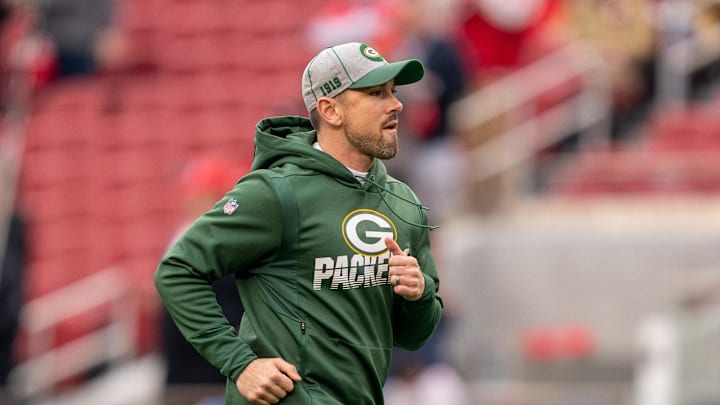January 19, 2020; Santa Clara, California, USA; Green Bay Packers head coach Matt LaFleur before the NFC Championship Game against the San Francisco 49ers at Levi's Stadium. Mandatory Credit: Kyle Terada-Imagn Images
