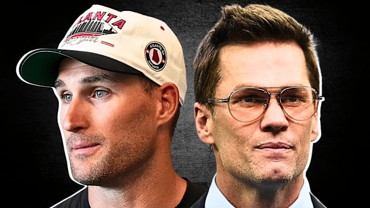 Las Vegas Raiders QB Kirk Cousins (L) and Tom Brady (R)