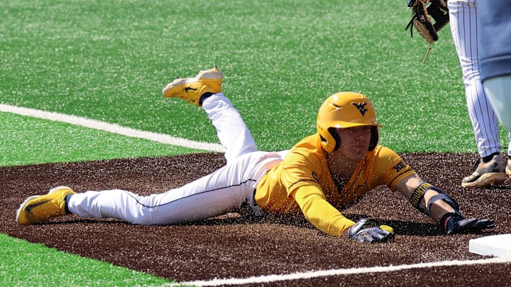West Virginia University infielder Spencer Barnett