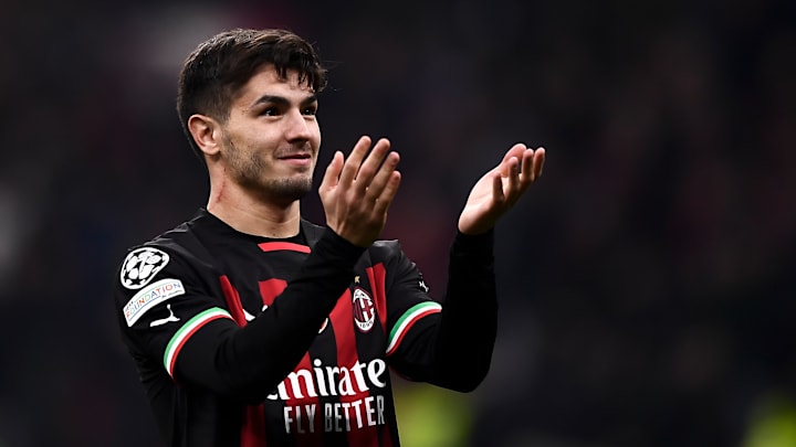 Brahim Diaz of AC Milan  celebrates the victory at the end...