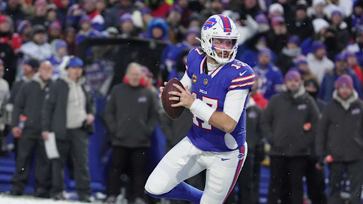 Josh Allen and the Buffalo Bills are favored against the New England Patriots on Sunday.