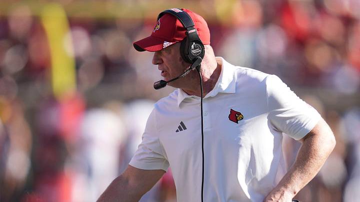 Louisville head coach Jeff Brohm during the Cards' 51-17 win over Eastern Kentucky University at the Cardinals' season opener Saturday, August 30, 2025 at L&N Federal Credit Union Stadium in Louisville, Kentucky. Louisville head coach Jeff Brohm during the Cards' 51-17 win over Eastern Kentucky University at the Cardinals' season opener Saturday, August 30, 2025 at L&N Federal Credit Union Stadium in Louisville, Kentucky.