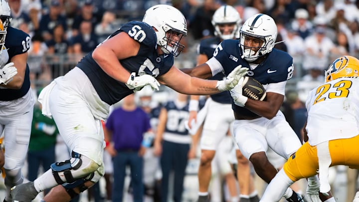 Penn State offensive lineman Cooper Cousins (50)