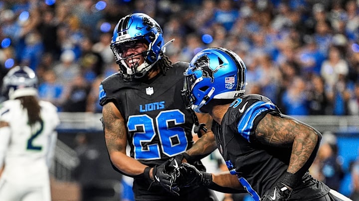 Coming off a bye week, Jahmyr Gibbs, left, and David Montgomery of the Lions are both top-10 fantasy running backs in Week 6.