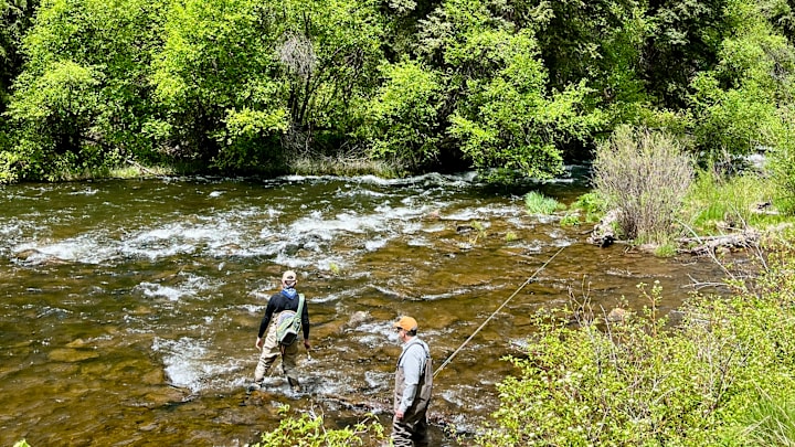 Wade fishing on the Frying Pan River. 