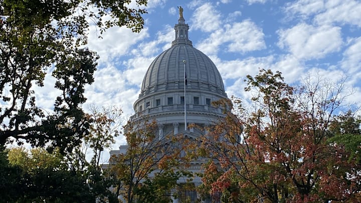 Dane County Farmers' Market in front of the Capitol in Madison, Wisconsin
